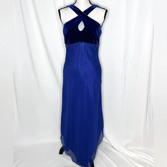Masquerade Dresses | Masquerade Blue Velvet And Beaded Formal Dress | Color: Blue | Size: 12 | Bycaligaris's Closet